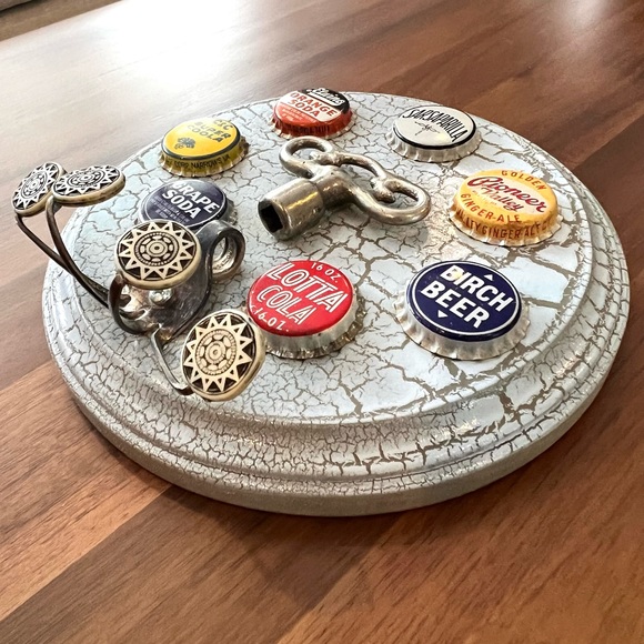 Bottle Cap Wall Art with Hooks - Picture 3 of 7